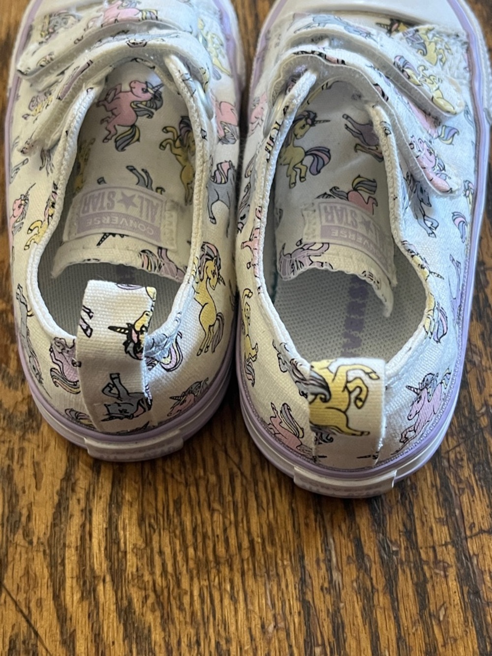 Kids converse Canvas Sneakers with Pastel Unicorn Print - White/Pastel - Picture 4 of 4
